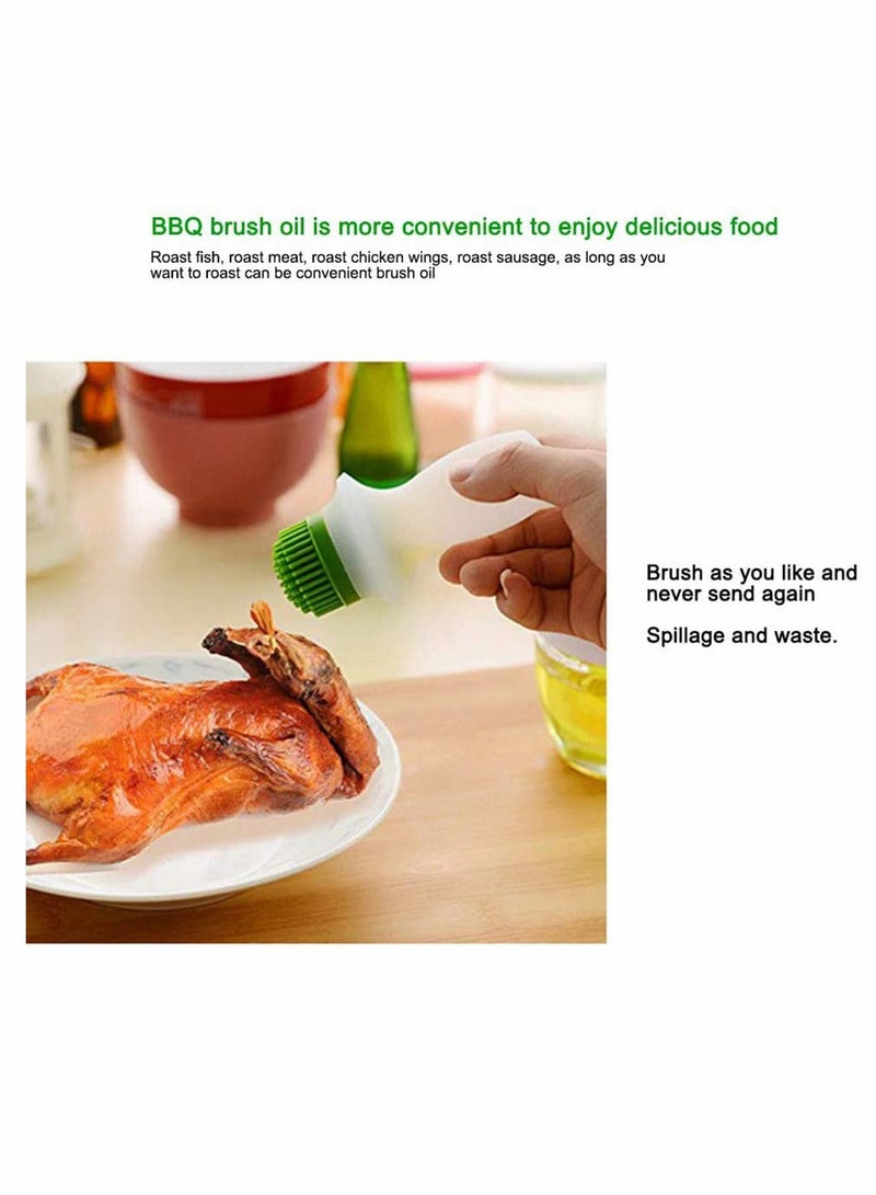 Oil Bottle and Brush Set, Heat-resistant Barbecue Brush for Silicone Oil Brush Glass Oil Container Basting Set Kitchen Tools Set Silicone Oil Brush BBQ Tool Honey Brushes