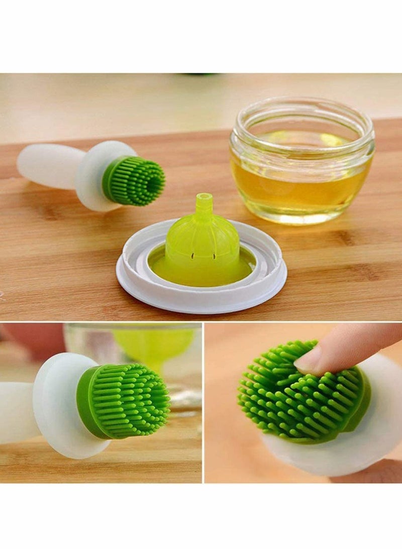 Oil Bottle and Brush Set, Heat-resistant Barbecue Brush for Silicone Oil Brush Glass Oil Container Basting Set Kitchen Tools Set Silicone Oil Brush BBQ Tool Honey Brushes