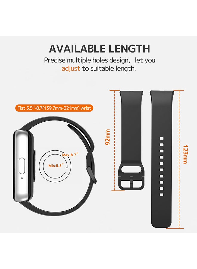 O Ozone Silicone Band For Samsung Galaxy Fit 3, Soft Adjustable Sport Breathable Replacement Watch Strap Loop for Men Women- Black  - Image 3