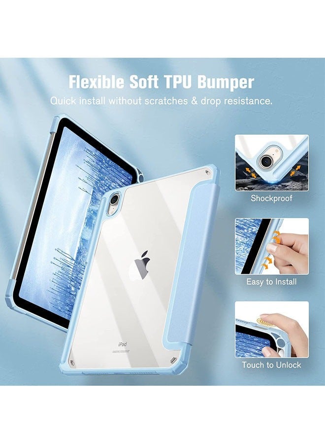 Captaintech iPad Mini 6 Flip Case with Apple Pencil Holder – Slim Protective Cover with Auto Sleep/Wake u0026 Secure Magnetic Closure - Image 2