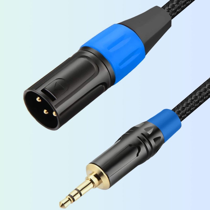 JOMLEY 3.5mm to XLR Balanced Cable, Regular XLR Male to 1/8 inch Mini Jack Cable Adapter Mono Audio Cord for Cell Phone, Laptop, Speaker, Mixer -1ft - Image 2