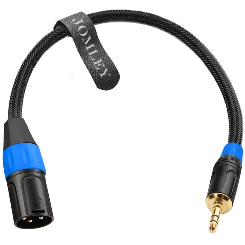 JOMLEY 3.5mm to XLR Balanced Cable, Regular XLR Male to 1/8 inch Mini Jack Cable Adapter Mono Audio Cord for Cell Phone, Laptop, Speaker, Mixer -1ft - Image 1