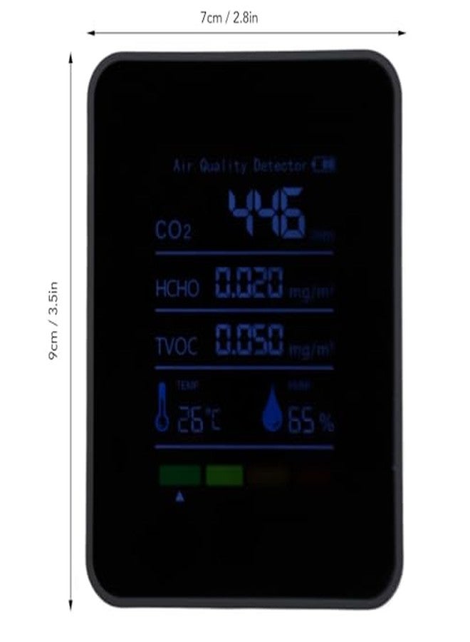 LiebeWH CO2 Monitor Indoor Air Quality Meter Real Time Detection of Carbon Dioxide HCHO TVOC Temperature Humidity Portable Data Logger for Home Office - Image 2