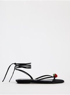 Zara Lace-up flat sandals  - Image 1