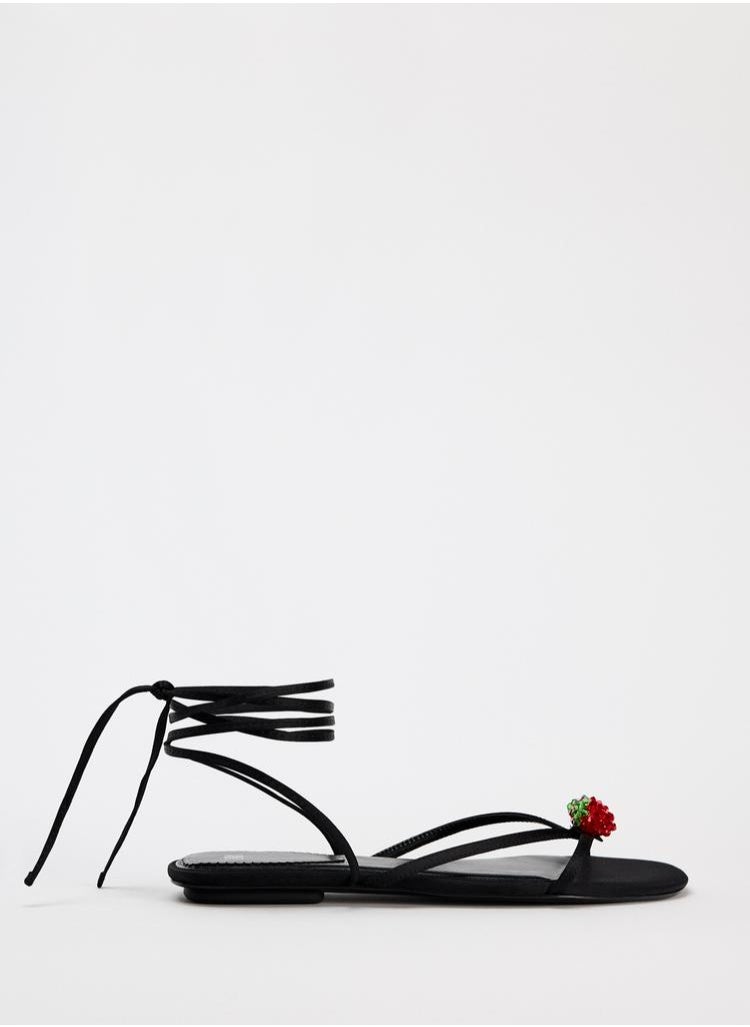 Zara Lace-up flat sandals  - Image 1
