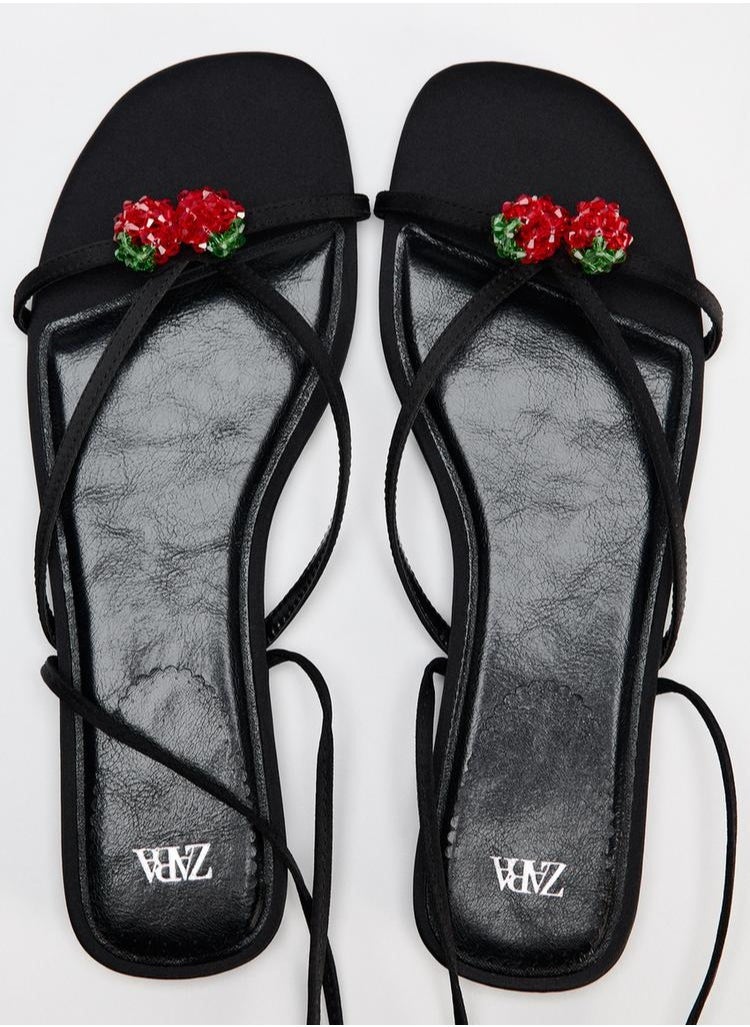 Zara Lace-up flat sandals  - Image 4