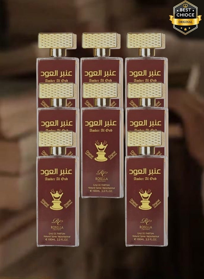Rosella 8 Pieces Amber Al Oud Perfume For Unisex 100ml EDP - Image 1