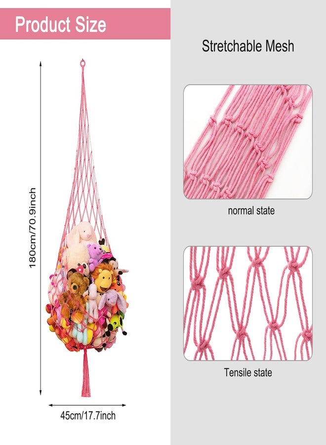 MFBJXC Stuffed Animal Storage Net or Hammock, Hanging Toy Hammock Net for Stuffed Animals Corner, Plushie Net for Bedroom Nursery Kids Room Toy Display - Image 2