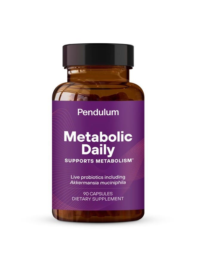 Pendulum Metabolic Daily - Multi-Strain Probiotic with Akkermansia Muciniphila to Support Metabolism and Sustain Energy Levels - for Women and Men - 90 Capsules (1 Pack) - Image 1