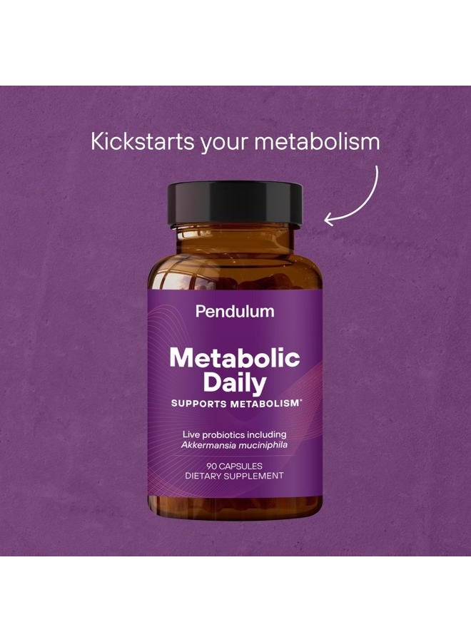 Pendulum Metabolic Daily - Multi-Strain Probiotic with Akkermansia Muciniphila to Support Metabolism and Sustain Energy Levels - for Women and Men - 90 Capsules (1 Pack) - Image 4