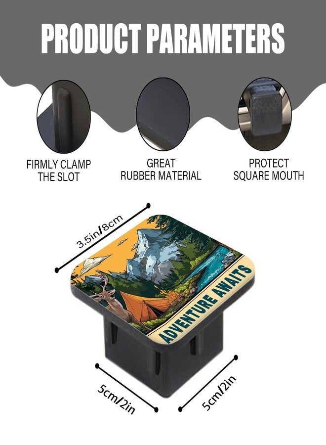 PATBIXES Hitch Cover Fits for 2-Inch Hitch,Adventure Awaits Design Trailer Hitch Cover Tube Plug Insert,Car Exterior Accessories, Receiver Tube Hitch Plug - Image 2