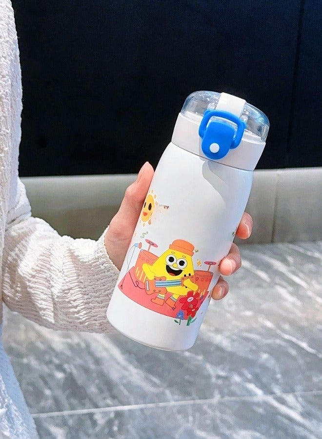 Twisoo Kids Cartoon Lemon Design Water Bottle – Vacuum Insulated & Leak-Proof (350ml, White) - Image 2