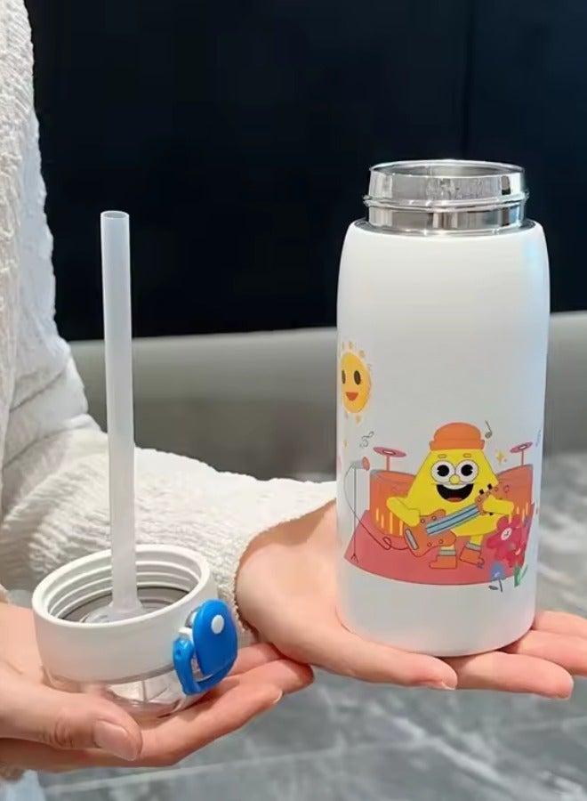 Twisoo Kids Cartoon Lemon Design Water Bottle – Vacuum Insulated & Leak-Proof (350ml, White) - Image 5