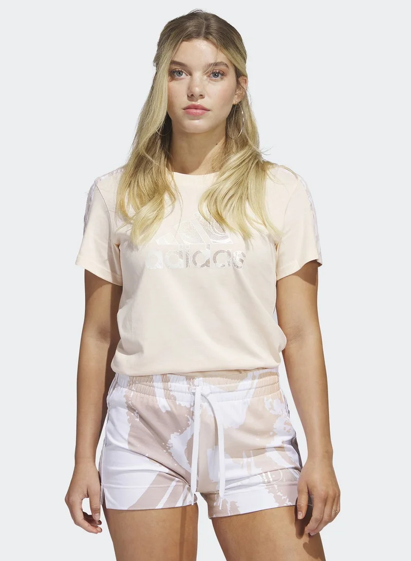 Adidas 3 Stripe Luxe T-Shirt
