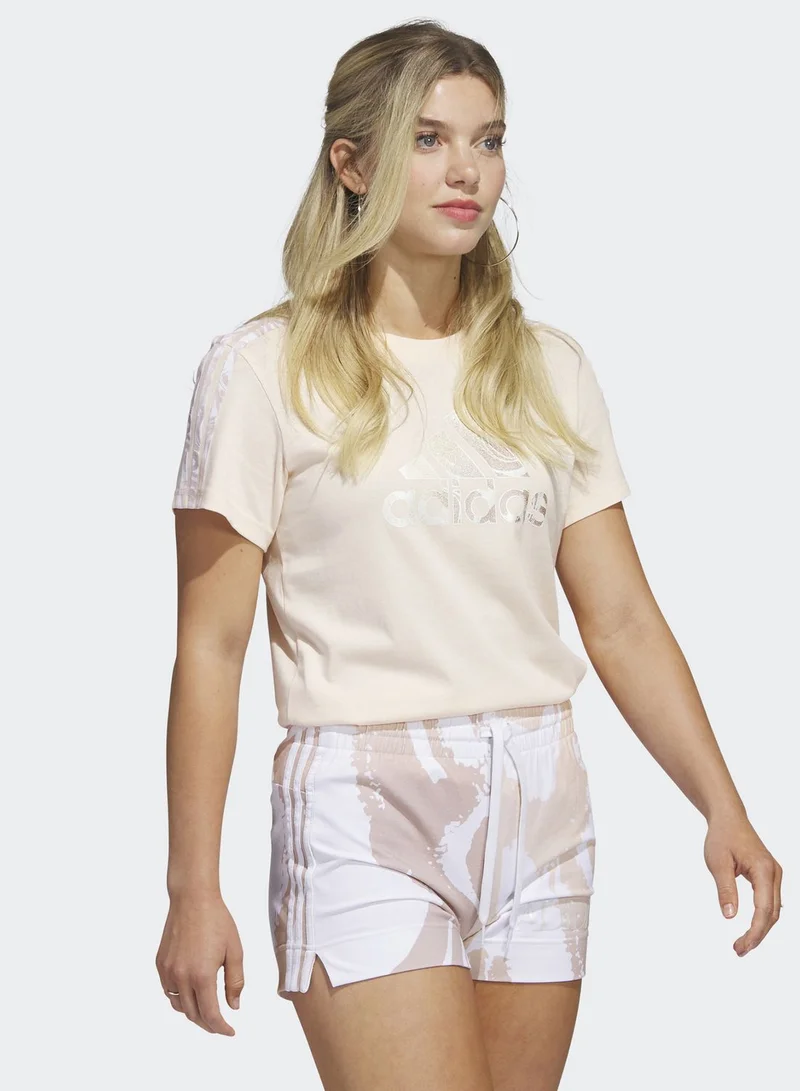 Adidas 3 Stripe Luxe T-Shirt