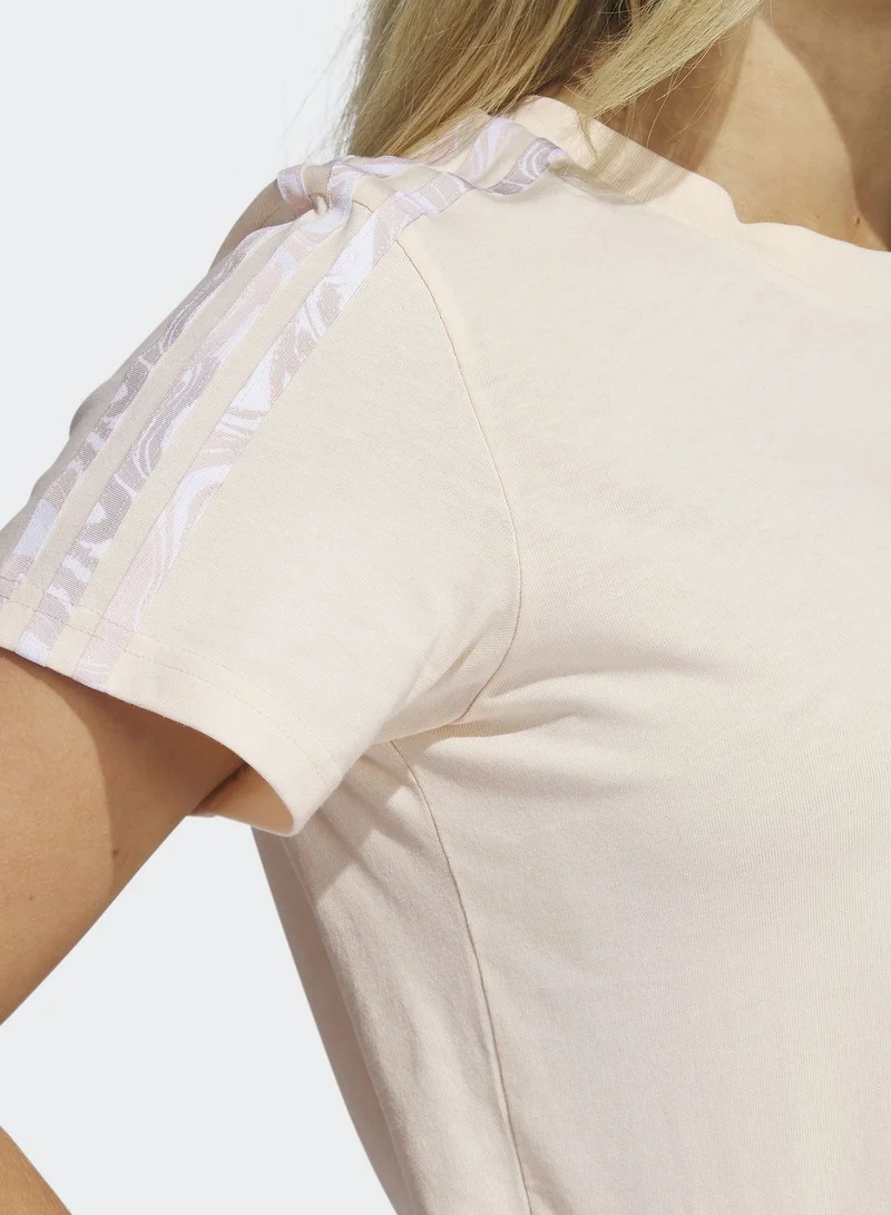 Adidas 3 Stripe Luxe T-Shirt