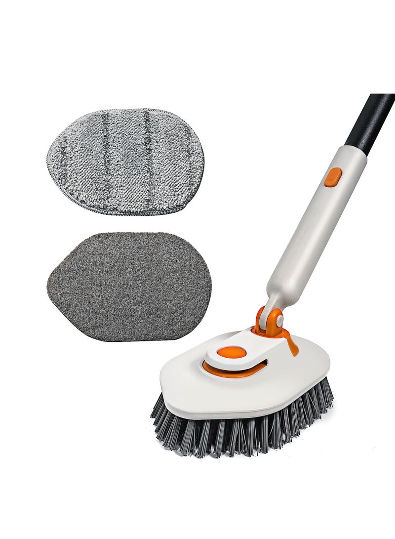 SYOSI Shower Scrubber, No Scratch Tile Tub Scrubber Brush, 3 in 1 Shower Cleaner Brush, Scrub Brush Wand Mop Tools, with 50" Long Handle, for Cleaning Bathroom Kitchen Toilet Wall Floor - Image 1
