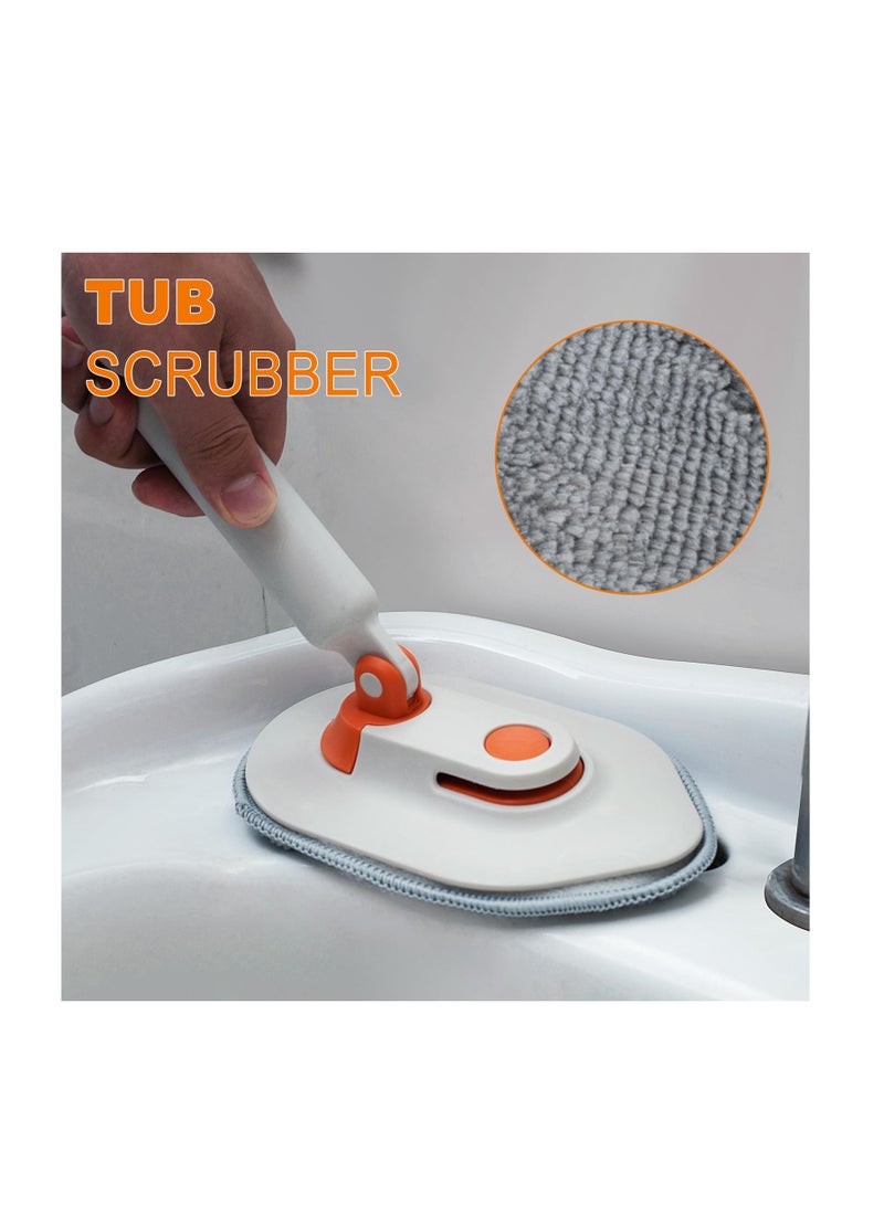 SYOSI Shower Scrubber, No Scratch Tile Tub Scrubber Brush, 3 in 1 Shower Cleaner Brush, Scrub Brush Wand Mop Tools, with 50" Long Handle, for Cleaning Bathroom Kitchen Toilet Wall Floor - Image 4