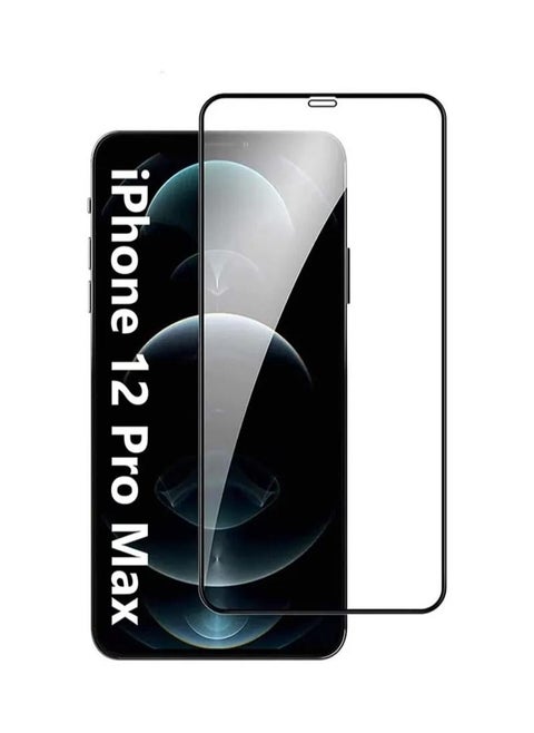 2PC Pack iPhone 12 Pro Max Screen Protector Tempered Glass 5D 9H Screen Protector for iPhone 12 Pro Max 6.7" Black Clear
