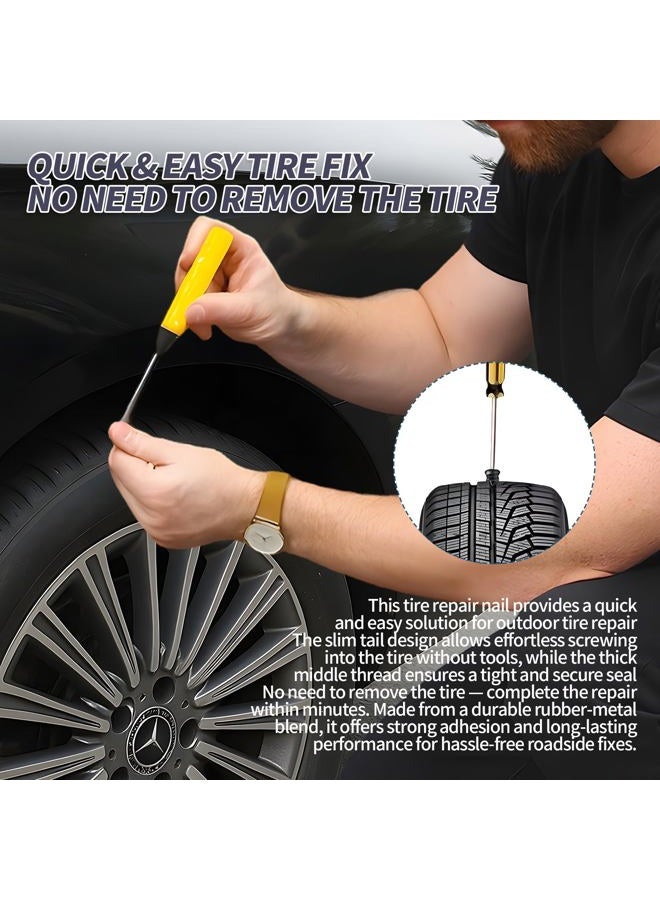 Creztail 61 Pcs Tire Repair Nail Set, Vacuum Tire Mending Nail & Screwdriver Tool, Self-Tapping Tire Screws with Rubber Seal, Tire Screw Plug Repair Kit for Car, Motorcycle, Jeep, Tire Puncture Repair - Image 5