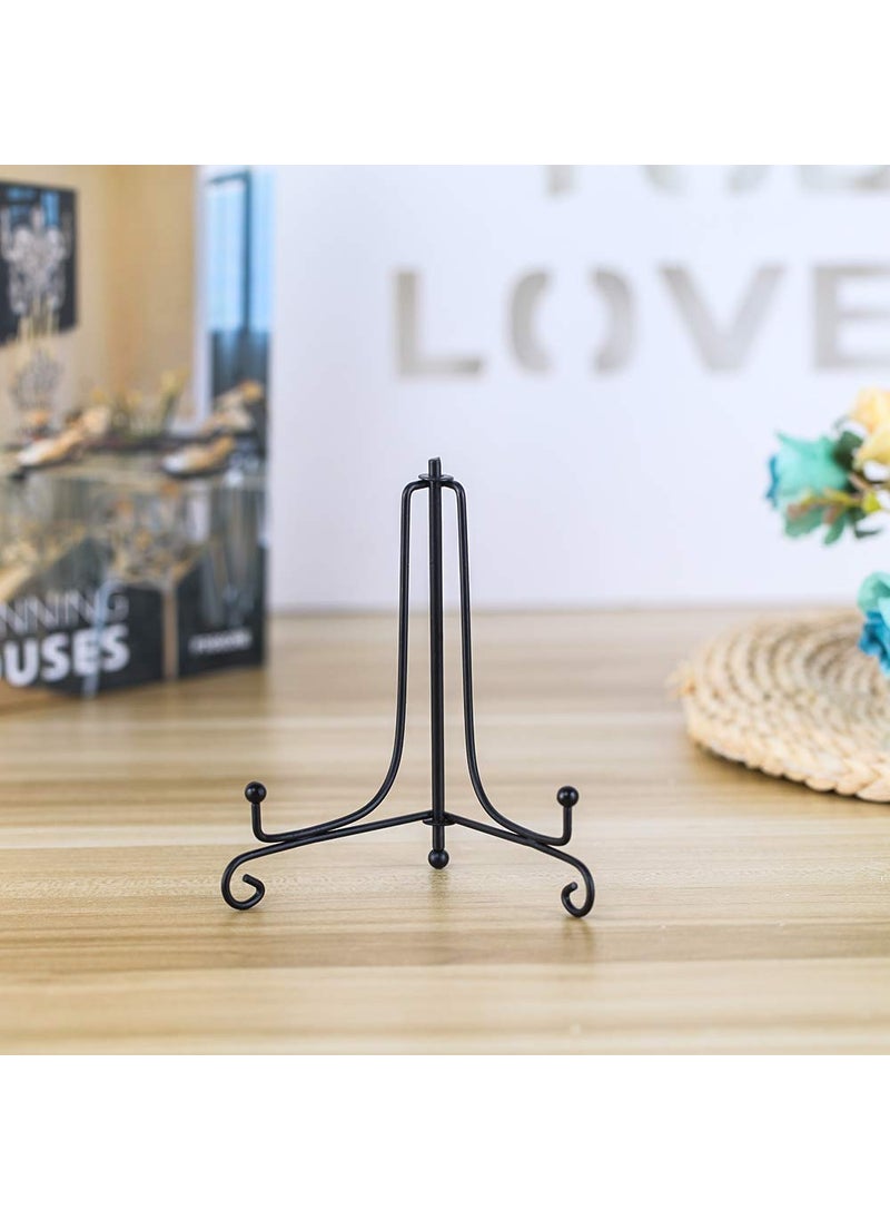 Artliving 2 Pack Iron Display Stand Black Iron Easel Plate Display Photo Holder Stand Displays Picture Frames Cookbooks Decorative Plates Tablets and Art 5 Inch  - Image 3