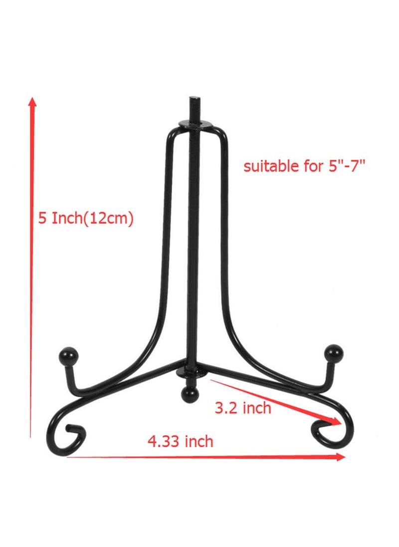 Artliving 2 Pack Iron Display Stand Black Iron Easel Plate Display Photo Holder Stand Displays Picture Frames Cookbooks Decorative Plates Tablets and Art 5 Inch  - Image 2