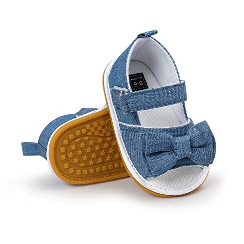 CoKate Baby Boys Girls Sandals Rubber Sole Outdoor First Walker Toddler Girls Boys Summer Shoes(5.5Toddler, Cowboy) - Image 1
