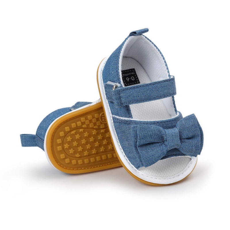 CoKate Baby Boys Girls Sandals Rubber Sole Outdoor First Walker Toddler Girls Boys Summer Shoes(5.5Toddler, Cowboy) - Image 3