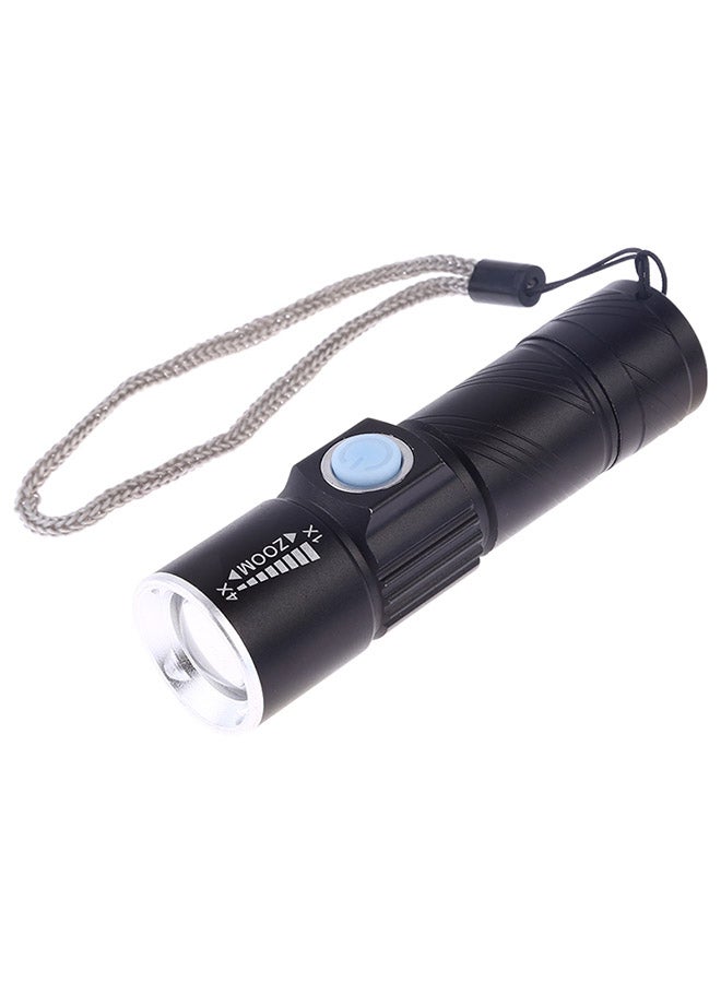 Ultra Bright Rechargeable LED Torch Flashlight Black 12x3x12cm - Image 1