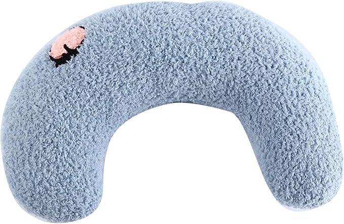 Blue U Shaped Pet Pillow Soft Fleece EPE Cotton Support Bed For Dogs And Cats Machine Washable - Image 1