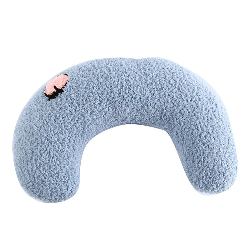 Blue U Shaped Pet Pillow Soft Fleece EPE Cotton Support Bed For Dogs And Cats Machine Washable - Image 2