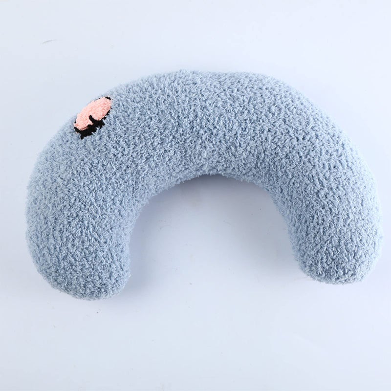 Blue U Shaped Pet Pillow Soft Fleece EPE Cotton Support Bed For Dogs And Cats Machine Washable - Image 5