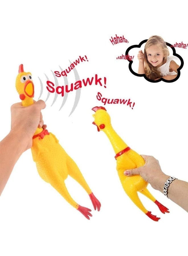 ECVV Squeeze Shrilling Screaming Chicken Squawking Chicken Fun Dog, Toy Prank Novelty Toy Squawking Chicken Toys for Pets or Kids 17cm - Image 2