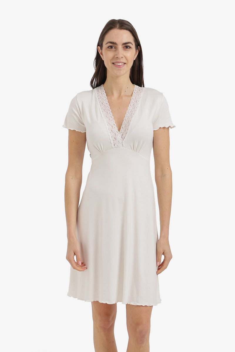 Carina Lace V-Neck Nightgown - Image 1