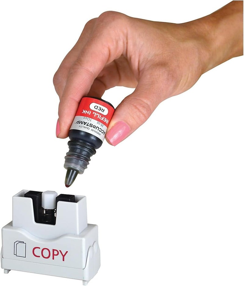 ACCUSTAMP2 035532 Pre-Inked Shutter Stamp with Microban, Red/Blue, Copy, 1 5/8 x 1/2 - Image 5