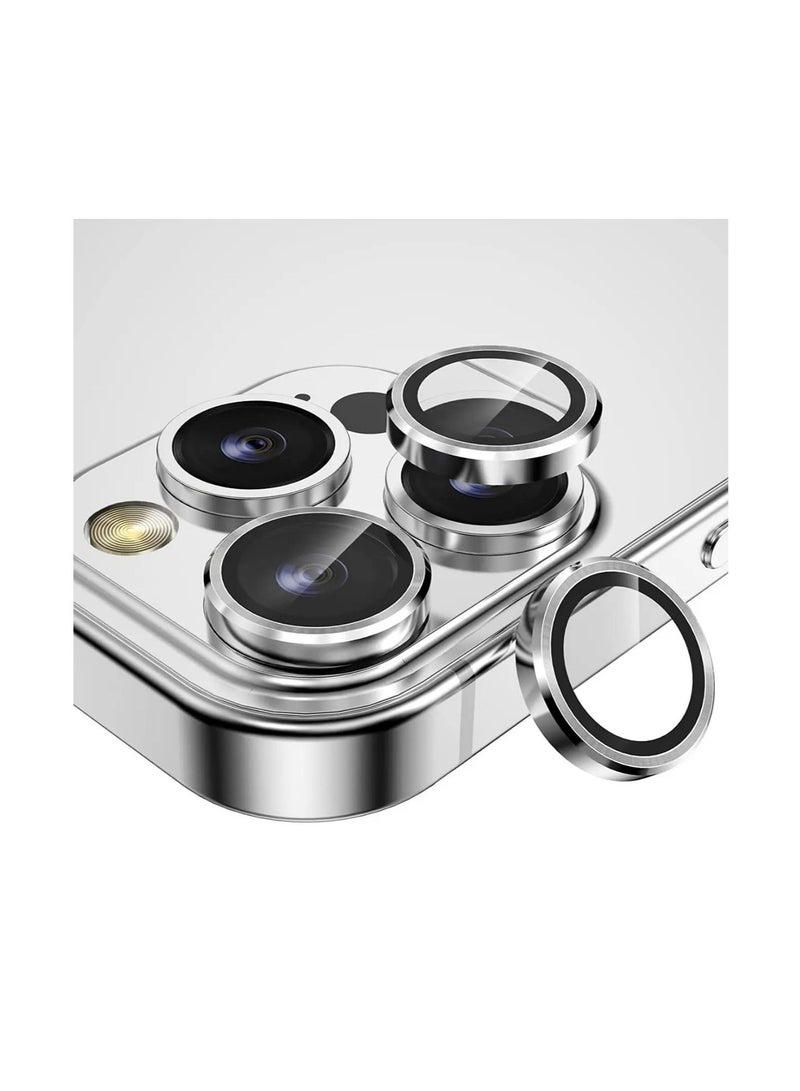 Captaintech Premium Camera Lens Film Protector Shield For Apple iPhone 15 Pro 2023 Clear/Silver - Image 5