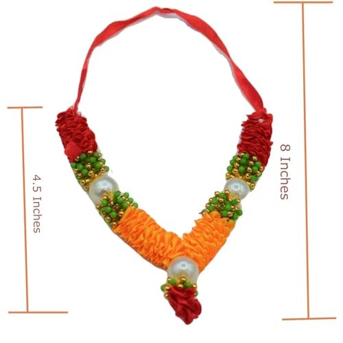 LoveNspire Set of 4 Mini Idol Mala 4.5 Inches God Goddess Haar Makhmali Bhagwan Haar Idol Diwali Pooja Item Garland for Photo Frame God Shringar Reusable Mala - Image 3