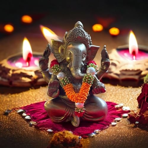 LoveNspire Set of 4 Mini Idol Mala 4.5 Inches God Goddess Haar Makhmali Bhagwan Haar Idol Diwali Pooja Item Garland for Photo Frame God Shringar Reusable Mala - Image 5