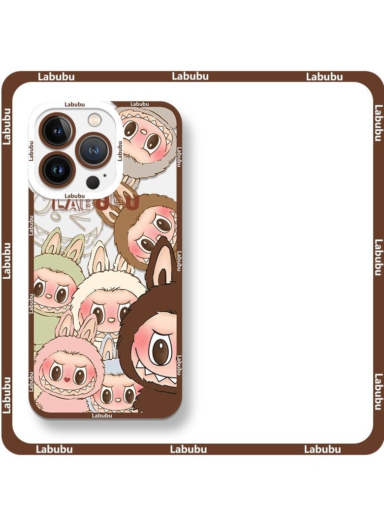 Cute labubu Compatible with iPhone Liquid Silicone Case, Full Body Protective Cover, Shockproof, Slim Phone Case for iphone 15pro