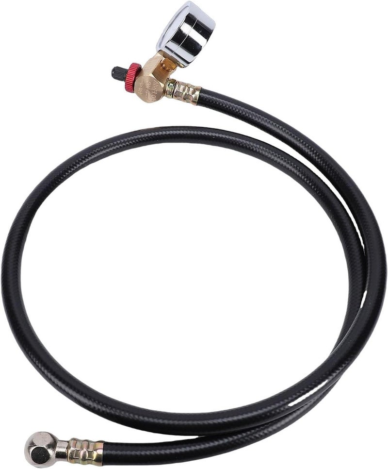 Air Tank Repair Kit, Aluminum Knob with 200 PSI Pressure Gauge and Brass Safety Valve, 1/4in FNPT Hose for RV Trailer Camping Vehicle - Image 4
