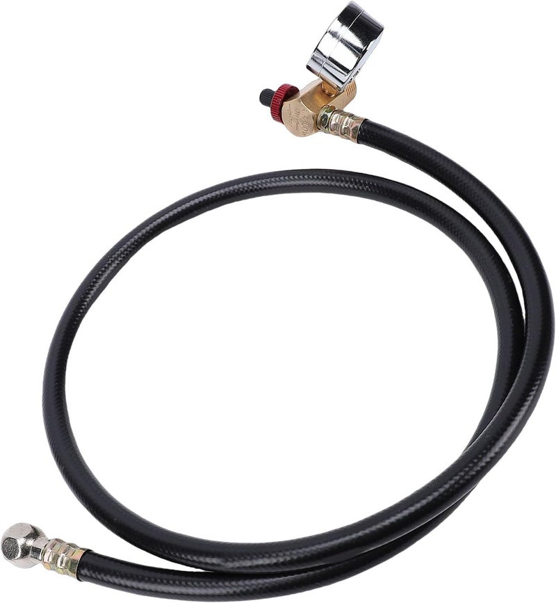 Air Tank Repair Kit, Aluminum Knob with 200 PSI Pressure Gauge and Brass Safety Valve, 1/4in FNPT Hose for RV Trailer Camping Vehicle - Image 2