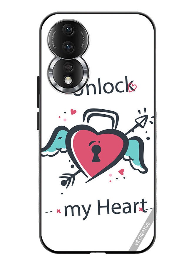 VR CREATIVE Protective Case Cover For Honor 80 Unlock My Heart Design Multicolour  - Image 1