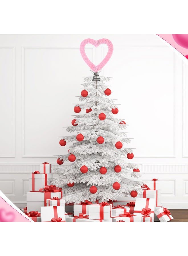 Relaxgiant Valentines Tree Topper Velvet 11.8 Inch Heart Tree Topper for Valentine Treetop Pink Heart Decorations for Home Wedding Holiday Party Supplies Gift - Image 3