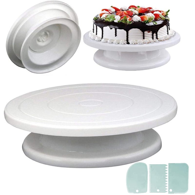 PRIVERA Rotating Cake Turntable Turns Smoothly Revolving Cake Stand Cake Decorating Kit Display Stand Baking TooPRIVERA Accessories Supplies for Cookies Cupcake Round - Image 1