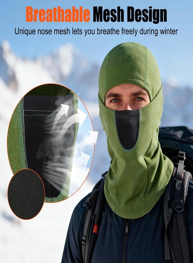 PAETAE Balaclava Ski Mask for Men, Winter Fleece Face Mask for Cold Weather, Breathable Motorcycle Face Cover Running Skiing Black - Image 3