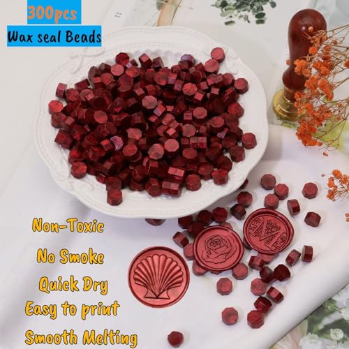 Atopbb 300 Pcs Wax Seal Beads, Sealing Wax Beads, Refilling Octagon Wax Sealing Beads for Wax Stamp Sealing, Perfect for Wedding Invitations, Christmas Cards, Envelopes, Letter Sealing (Flame red) - Image 5