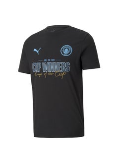 PUMA Manchester City 22/23 Domestic Cup Champions Mens Black T-shirt  - Image 1