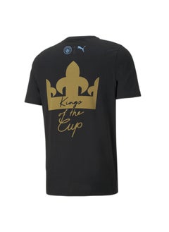 PUMA Manchester City 22/23 Domestic Cup Champions Mens Black T-shirt  - Image 2