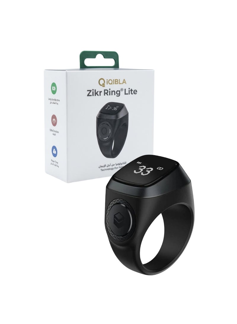 iQIBLA Zikr Ring Lite Smart Tasbih Counter Ring with Prayer Time Reminder Digital Tasbeeh Ring - Image 1