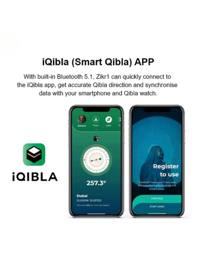 iQIBLA Zikr Ring Lite Smart Tasbih Counter Ring with Prayer Time Reminder Digital Tasbeeh Ring - Image 2